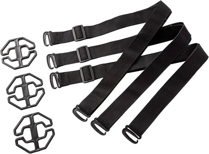 Genina 3 Pack Adjustable Elastic Straps Adjustable Bands for Recliner Sofa Covers 3 Seater Recliner Loveseat Chair Cover, Black