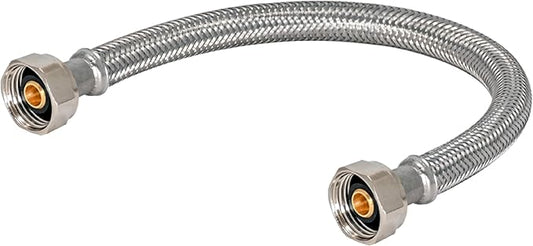 Eastman 12 Inch Steel-Flex Faucet Connector, 12 Inch FIP x 12 Inch FIP, Braided Stainless Steel Faucet Supply Line, 48015