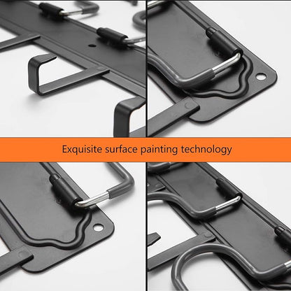 YueTong All Metal Garden Tool Organizer,Adjustable Garage Wall Organizers and Storage,Heavy Duty Wall Mount Holder with Hooks for Broom,Rake,Mop,Shovel.(1 Packe)