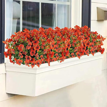 Arisefrom Flowers, Arisefrom Artificial Flowers, Arisefrom Artificial Outdoor Flower, Rainproof Uv Resistant, Lifelike Colorful Daisy Eucalyptus (White, Fill 1 Pot (120 Flowers))