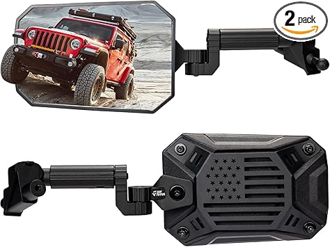 JOYTUTUS Mirrors Doors Off Compatible with Wrangler JLJLU 2018-2023  Gladiator JT, JL Side Mirrors with Ball Adapter, Wider View No Vibrate  Wobble (NOT FIT 2024 Wrangler), Patented