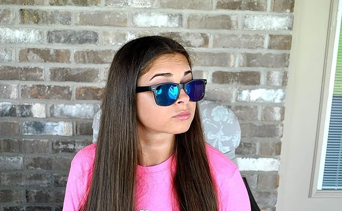 OWL Mirrored Sunglasses Women  Men, UV Protected Rectangle Sunglasses, Fashion Retro Flat Mirrored Lens Black Sunglasses