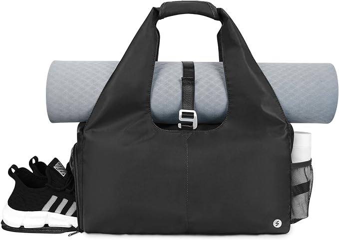 sportsnew Yoga Gym Bags for Women with Shoes Compartment  Wet Dry Storage Pockets  Adjustable Yoga Mat Holder, Patent Pending