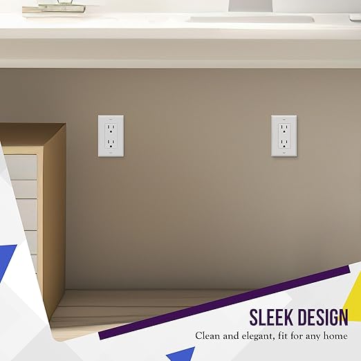 ENERLITES Decorator Light Switch or Receptacle Outlet Wall Plate, Size 1-Gang 4.50 Inches x 2.76 Inches, Unbreakable Polycarbonate Thermoplastic, 8831-W-10PCS, White (10 Pack), UL Listed