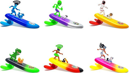 Surfer Dudes Legends  Surfer Pets Wave Powered Mini-Surfer, Pet and Surfboard Beach Toy - Voss Victoria and Bulken