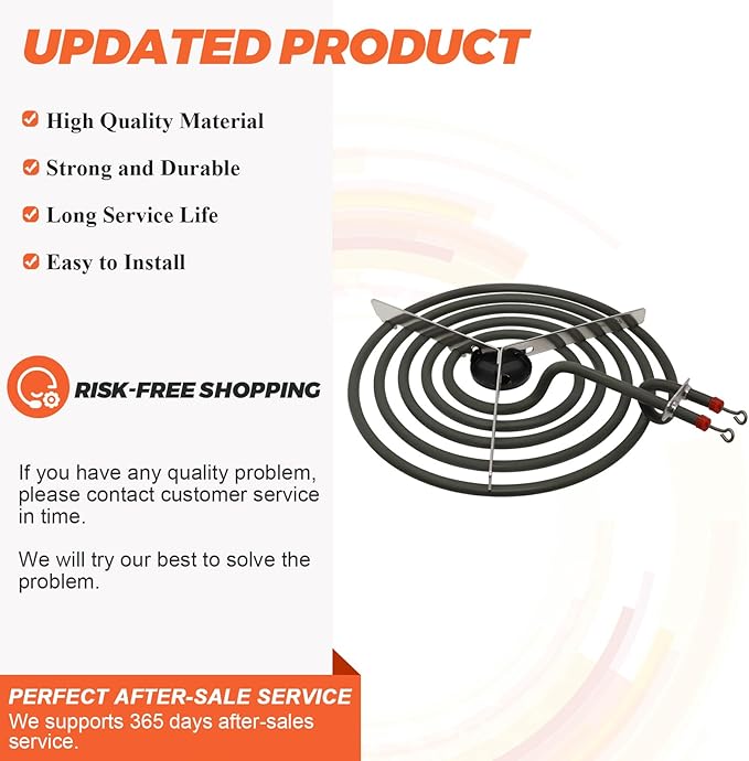 Beaquicy MP21YA Burner Surface Element 8 Inch 5 Turns,Suitable for Whirlpool Maytag Kenmore rp111pxsq1, kf330add1,xfc31050ab,rf264lxsb,etc.