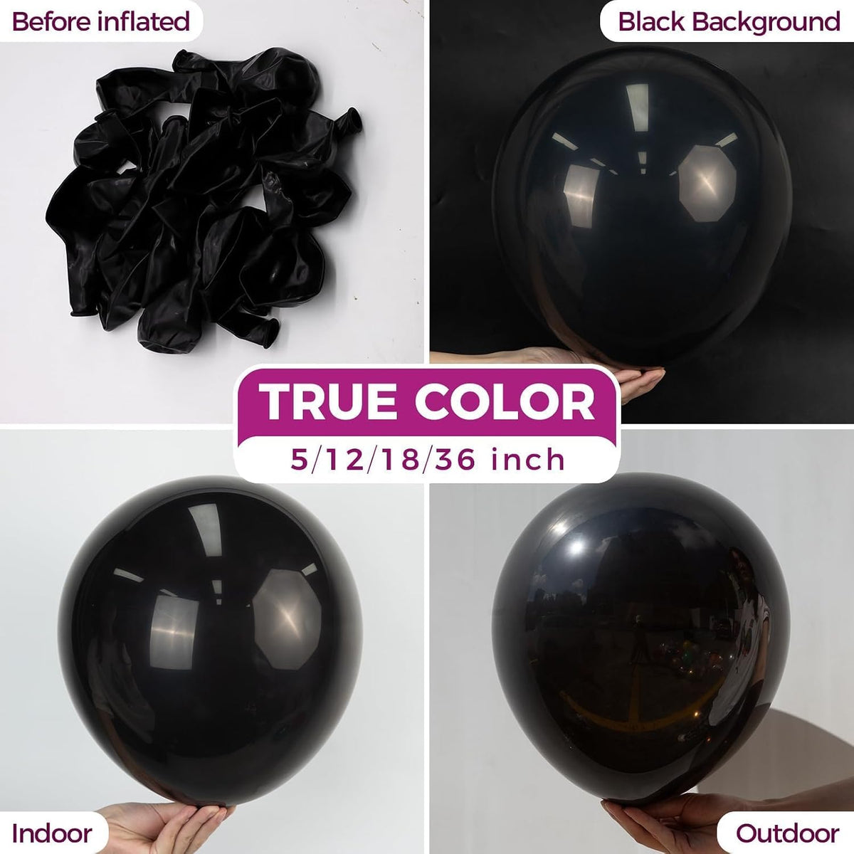 Bezente Black Balloons Latex Party Balloons - 100 Pack 12 inch Round Helium Balloons for Birthday Graduation Retirement Casino Gaming Anniversary Black History Month Themed Party Decorations 2026