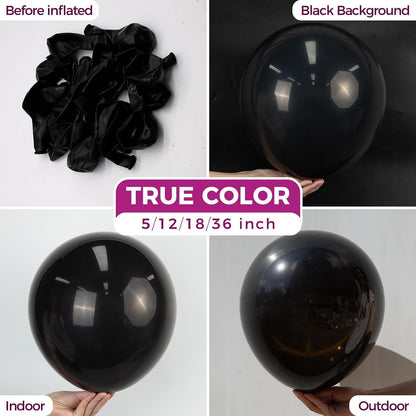 Bezente Black Balloons Latex Party Balloons - 100 Pack 12 inch Round Helium Balloons for Birthday Graduation Retirement Casino Gaming Anniversary Black History Month Themed Party Decorations 2026