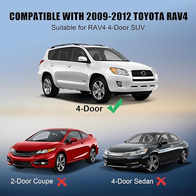 Window Molding Trim Seal for 2009-2012 Toyota Rav4,Black Outer Door Weather Strip Window Seal Belt,Replace#75710-0R020 75720-0R020 75730-0R020 75740-0R020