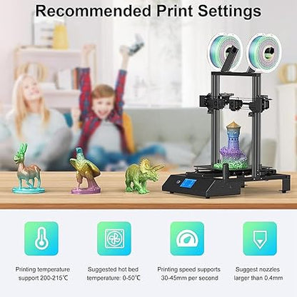 2 Color PLA Filament Glossy Blue and Purplish Red 1.75mm 200g Silk PLA 3D Printer 200-215C Printing Temperature PLA Material Smooth and Accurate Prints