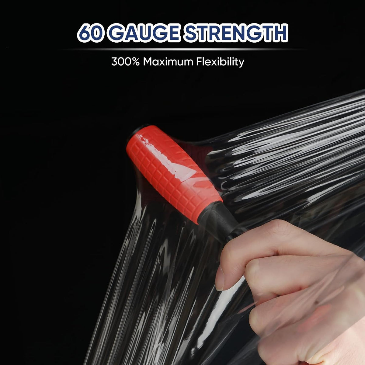 TICONN 1Pk Stretch Wrap Stretch Film Roll, 1000ft Industrial Strength 18 inch Wide Clear Plastic Wrap for Pallet Wrapping Shipping Moving (No Handle)