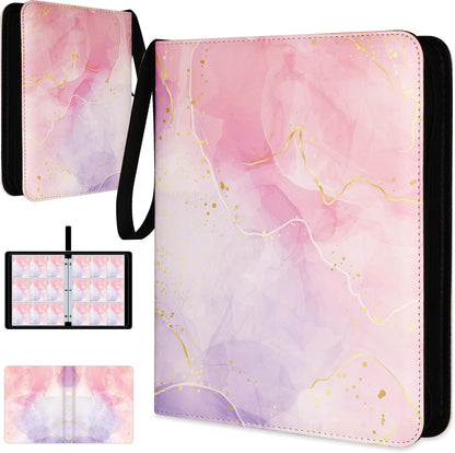 1080 Pockets Card Binder 9 Pocket, Trading Card Binder with 60 Page Removable Sleeves, Zipper Card Book Album Holder