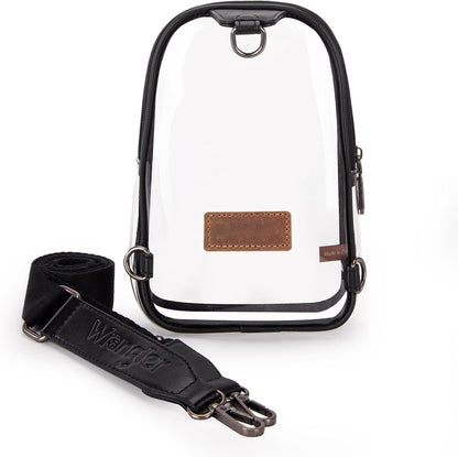 Wrangler Crossbody Clear Sling Bags for Women Stadium Approved Cross Body Purse for Sports Events Concerts