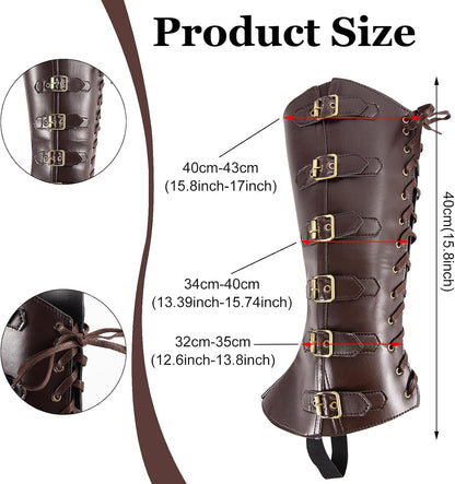 NUMJAW Medieval Boot Covers Men's Pirate Costume Boots Cover Renaissance Shoes Halloween Steampunk Viking Pirate Accessories