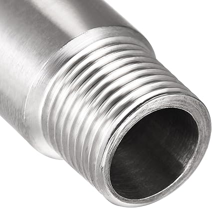 uxcell Shower Head Extension Arm Stainless Steel 12PT Male to 12PT Female Thread 60mm Length Cast Pipe Fitting Coupler 2Pcs