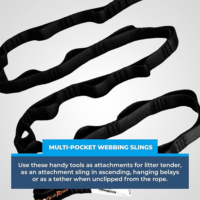 Rock-N-Rescue Daisy Chain - 15.5 kN, Nylon Multi-Loop Sling, Made in USA, Rock Climbing, Firefighter, and Rescue Gear