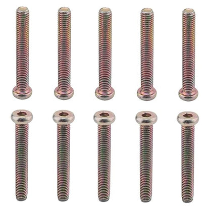 MroMax 15Pcs M8 x 55mm Hex Socket Flat Head Screws, Colorful Zinc Plated Carbon Steel, Fully Threaded, Hex Drive, Socket Cap Furniture Bolts Fastener for Crib, Bed Frame, Chair and Cabinet