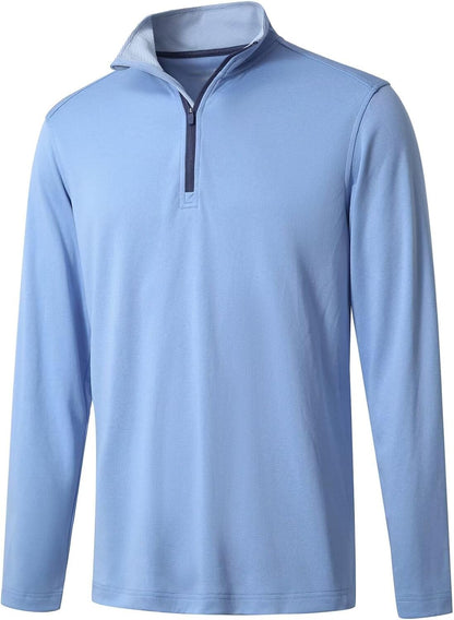 M MAELREG Quarter Zip Golf Pullover Men Dry Fit Long Sleeve Performance Wicking Mock Neck 1/4 Zip Pullover Mens Sweatshirt.