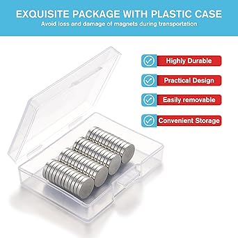 30 Pcs Small Magnets, 15x2mm Mini Magnets, Tiny Magnets, Whiteboard Magnets, Round Magnets for Whiteboard, Photos, Tools, Arts, Home, Office
