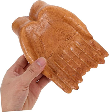 DECHOUS Elegant Hand Carved Wooden Bowl Table Decor Key Holder Wooden Snack Bowl Home Artistry