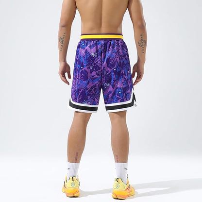 BOOMLEMON Mens Graphic Print Basketball Shorts Casual Fashion Cool Shorts Summer Gym Workout Running Short Pants