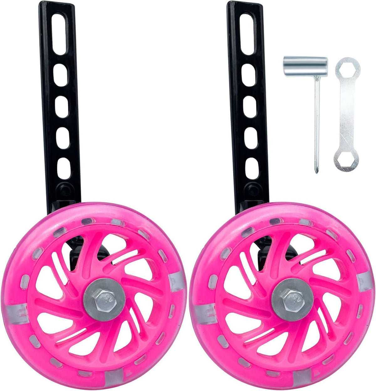 Training Wheels for Bicycle,Flash Mute Wheel Compatible for Bikes of 12-20 Inch 1 Pair
