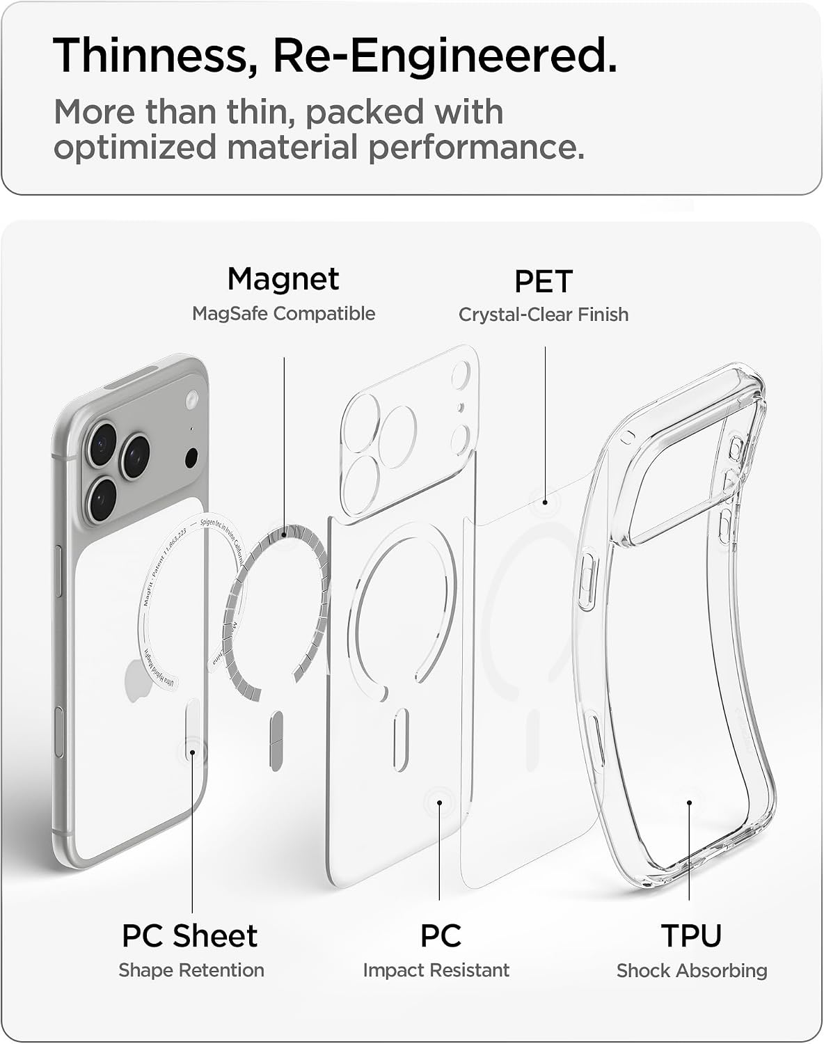 iPhone 17 Pro Max Case, Ultra Hybrid MagFit [TPU Covered Camera Control] [Anti-Yellowing] [Compatible with Magsafe] - Clear