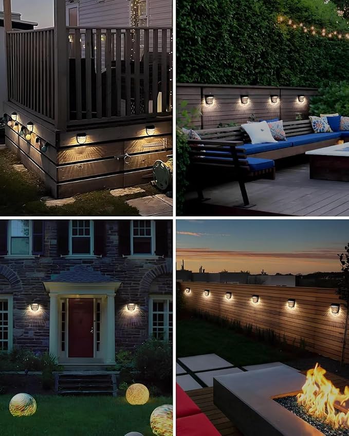 Solar Deck Light, Outdoor Solar Light, LED Outdoor Solar Light, 2 Modes, IP65 Waterproof, Solar Spotlight for Garden, Patio, Path, Porch, Stairs, Wall, 1 Pack
