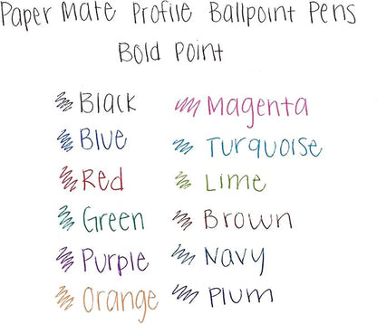 Paper Mate Profile Retractable Ballpoint Pens, 1.4mm, Bold Point, 6-Count (Black)