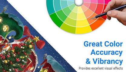 Funnytree 7x5FT Cartoon Christmas Village Photography Backdrop Winter Snow Pine Tree Background Xmas Fairy Tale Animated Kid Party Photo Booth Banner Supplies