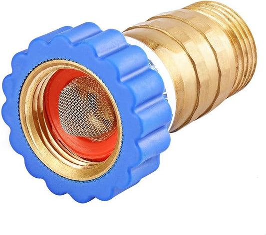 MEASUREMAN Lead-Free Brass Water Pressure Regulator, 40-50 PSI Pressure Reducer for RV, Camper, Trailer, Garden, and Plumbing Systems, Universal 34a Hose Connection, Safe for Potable Water