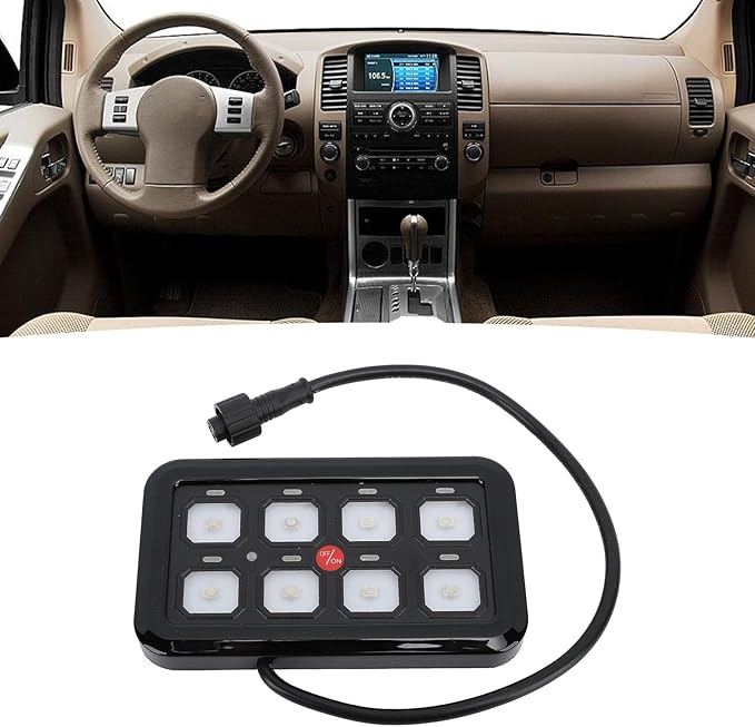 8 Gang Switch Panel Control, Waterproof High Power Light Switch System, Ideal for off road vehicles, ATVs, UTVs, SUVs, cars, trucks, boats