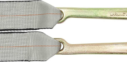 Mytee Products Tow Straps V Bridle 3" x 24" w/ 15" Long Shank J Hooks 5400 lbs Working Load | Recovery V Strap for Car Wrecker Rollback, Car Hauler Carrier