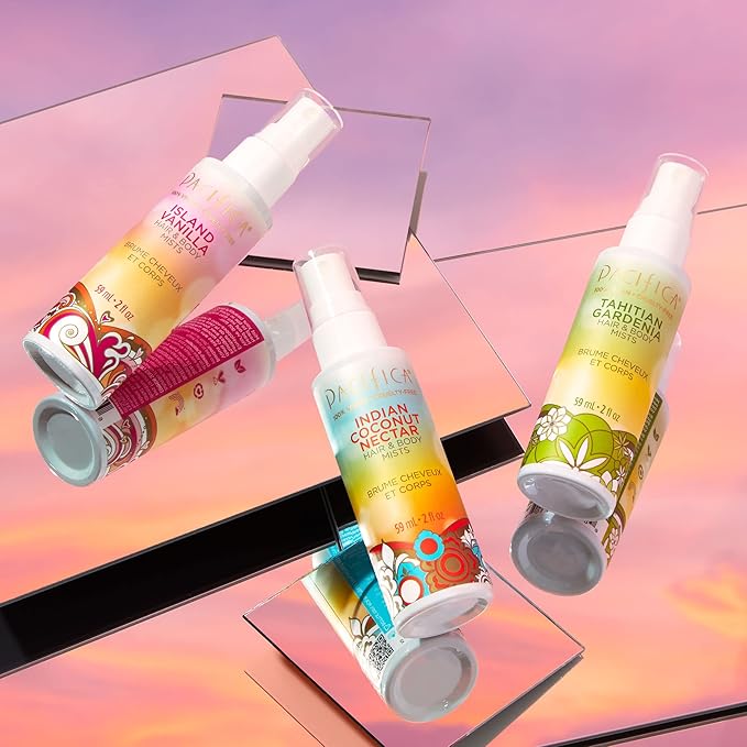 Pacifica Beauty Mini Fragrance Sampler, 3 Island Vanilla Scents - Hair Perfume  Body Spray Gift Set, Vegan  Cruelty Free