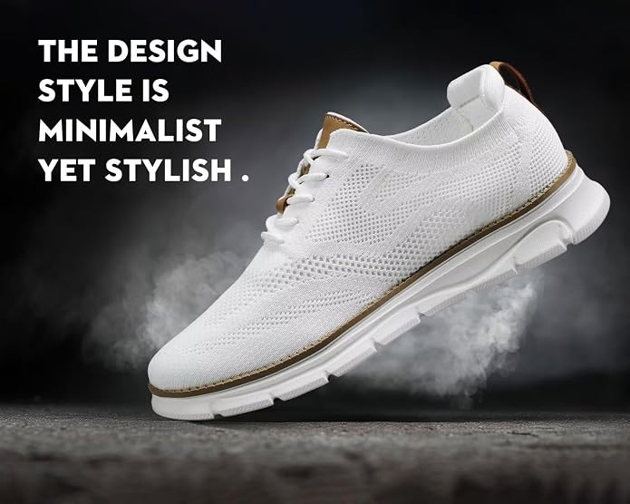 9.5 Kundork Men's Casual Dress Shoes Comfort Walking Shoes Mesh Knit Lightweight Breathable Sneakers