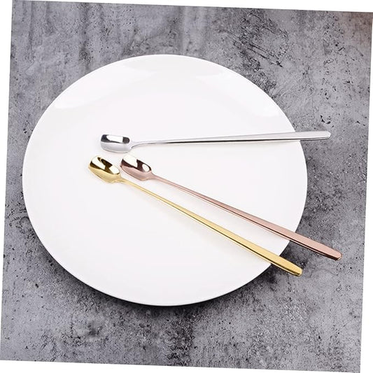 BESTOYARD Stainless Steel Stirring Rod 17x1.5cm Cocktail Swizzle Stick for Beverages Milk and Fruit Juice for Home and Bar Use