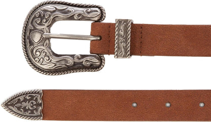 Lucky Brand Women's Western Leather Belt | Classic | Fashion | Vintage | Buffalo Leather | Western-Inspired