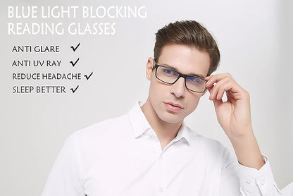 DONGDI Blue Light Blocking Reading Glasses 4 Pack Computer Readers for Women Men,Anti Glare UV Ray Filter Eyeglasses+4.00