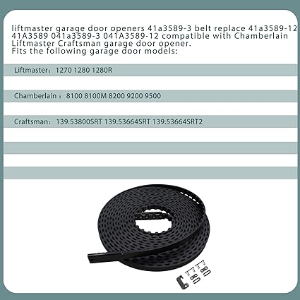2025 Upgrade 41A3589-3 41a3589-12 Garage Door Drive Openers Belt Assembly for 7 ft Garage Door Opener Belt Length 233" Compatible with Liftmaster Chamberlain Craftsman Garage Door 5-Year QA