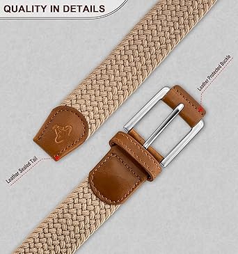 BULLIANT Stretch Belt Men,Mens Gift Woven Braided Web Belt 1 38 for Golf Casual Pants Shirts Jeans