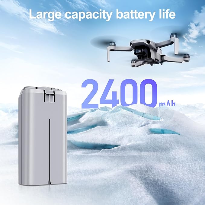 2-Pack Mini 2 Series Intelligent Flight Batteries 2400mAh Upgraded Drone Battery Supports up to 31 Minutes of Flying Time Fully Compatible with DJI Mini 4K22 SESE Drone