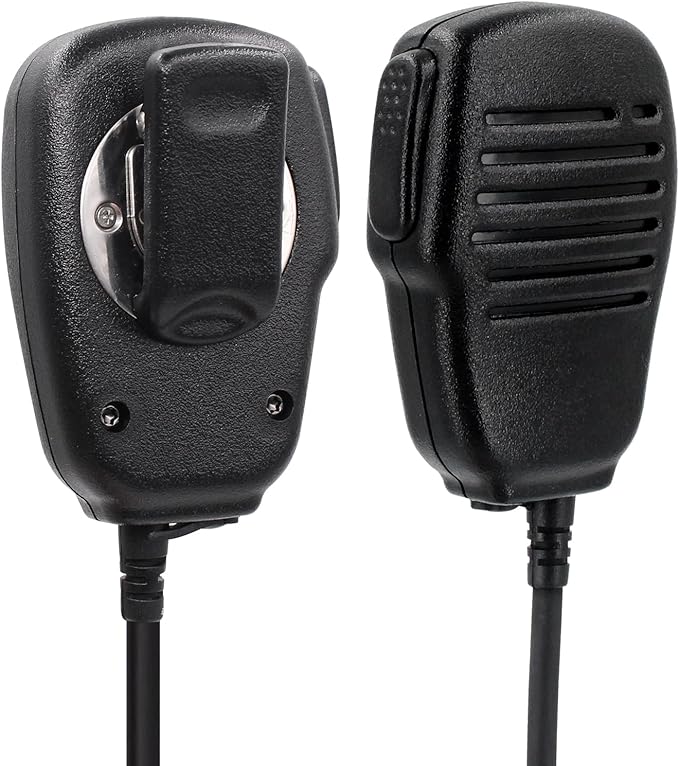 Hm-186ls Small Speaker Microphone Compatible for icom ID-31A ID-51A ID-52A IP100H IP501H radios with 3.5mm Audio Jack and Revolving Swivel Clip Right Angle 2-pin connecto and Revolving Swivel Clip