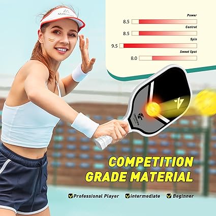 Pickleball Paddles Set of 24, USAPA Approved Lightweight Fiberglass Pickleball Set with 4 Pickleballs, 1 Pickleball Sling Bag, Pickleball Gifts for Women Men Beginners  Professional