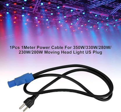 1Meter Power Cable For 350W, 330W, 280W, 230W, 200W Moving Head Light US Plug (1Pcs)