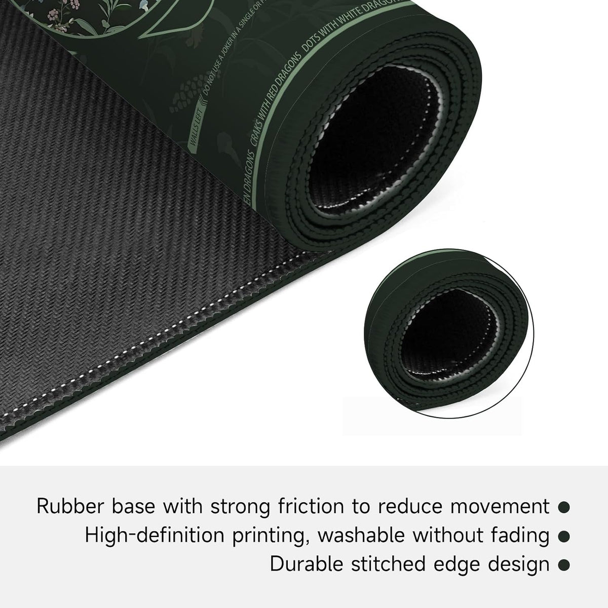 Mahjong Mat for Table, Durable Mahjong Table Cover with Unique Design, Premium Mahjong Accessories, Perfect Mahjong Gifts for Women, Game Mat for Mahjong and Board Game Enthusiasts (Emerald Reverie) ( doesn’t come with the bag )