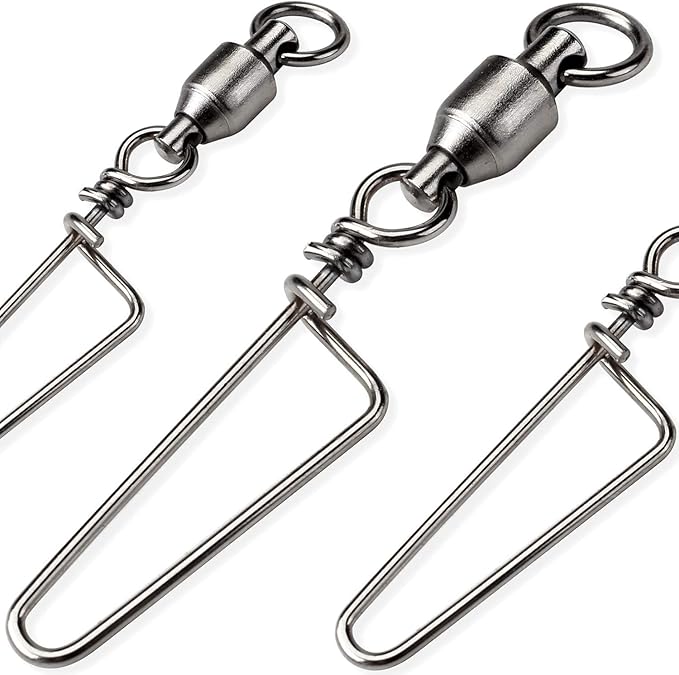 Ball Bearing Snap Swivels, Stainless Steel Coastlock Clips Corrosion Resistant Trout Fishing Gear Catfishing Tackle Kayak Accessories for Lures Leaders Test 55 Lb -285 Lb (50 or 25 Pcs for Choice)