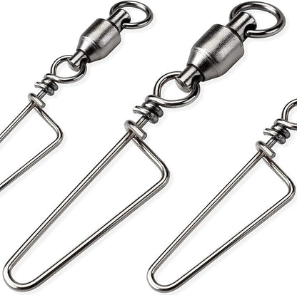 Ball Bearing Snap Swivels, Stainless Steel Coastlock Clips Corrosion Resistant Trout Fishing Gear Catfishing Tackle Kayak Accessories for Lures Leaders Test 55 Lb -285 Lb (50 or 25 Pcs for Choice)
