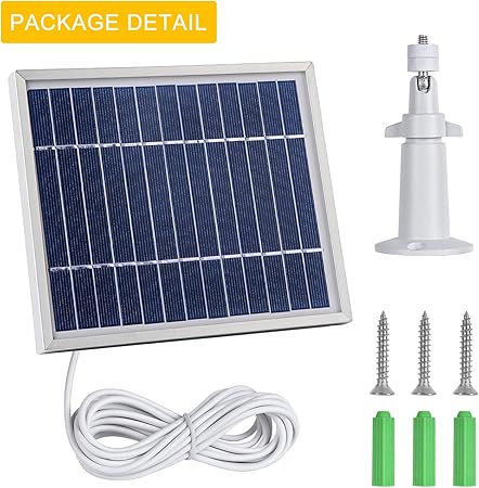 iTODOS Solar Panel Compatible with Arlo Pro and Arlo Pro 2, 11.8Ft Outdoor Power Charging Cable and Adjustable Mount,Not for Arlo HD,Arlo Ultra and Arlo Pro3Pro4-Silver