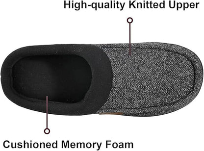 ULTRAIDEAS Men's Nealon Moccasin Clog Slipper, Slip on Indoor/Outdoor House Shoes