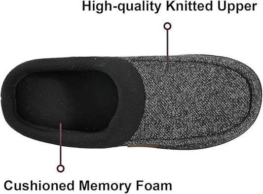 ULTRAIDEAS Men's Nealon Moccasin Clog Slipper, Slip on Indoor/Outdoor House Shoes